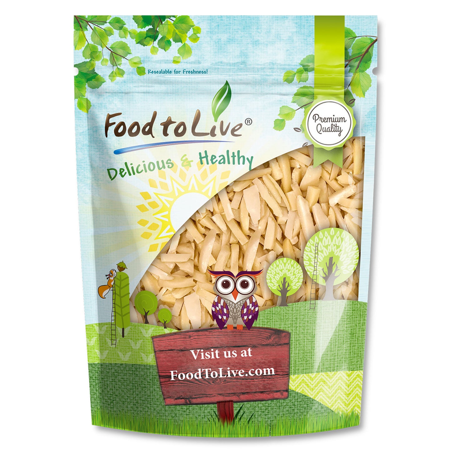 Dry Roasted Blanched Slivered Almonds - by Food to Live