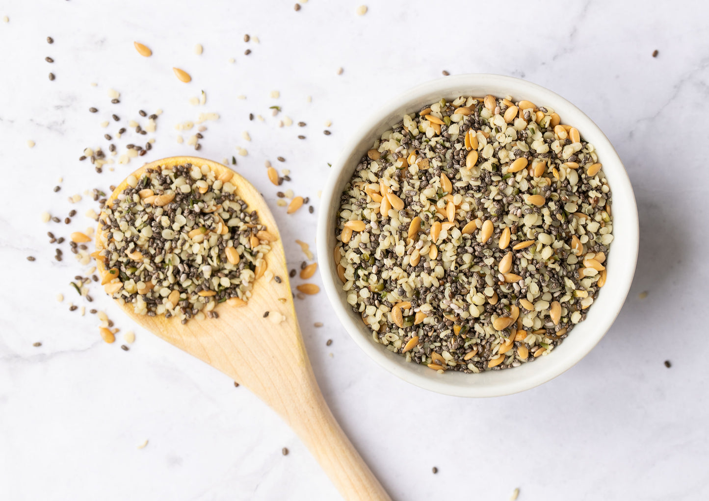 Organic Chia, Flax, and Hemp Seeds Mix – A Non-GMO Blend of Seeds, Vegan, Bulk