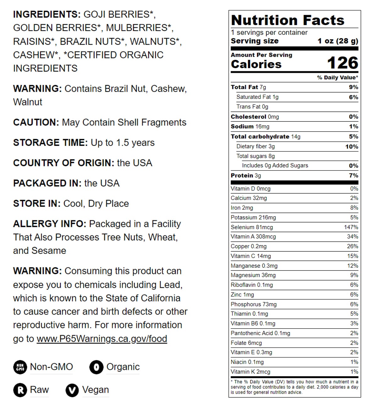 Coney Island Organic Nut and Berry Mix - by Food To Live