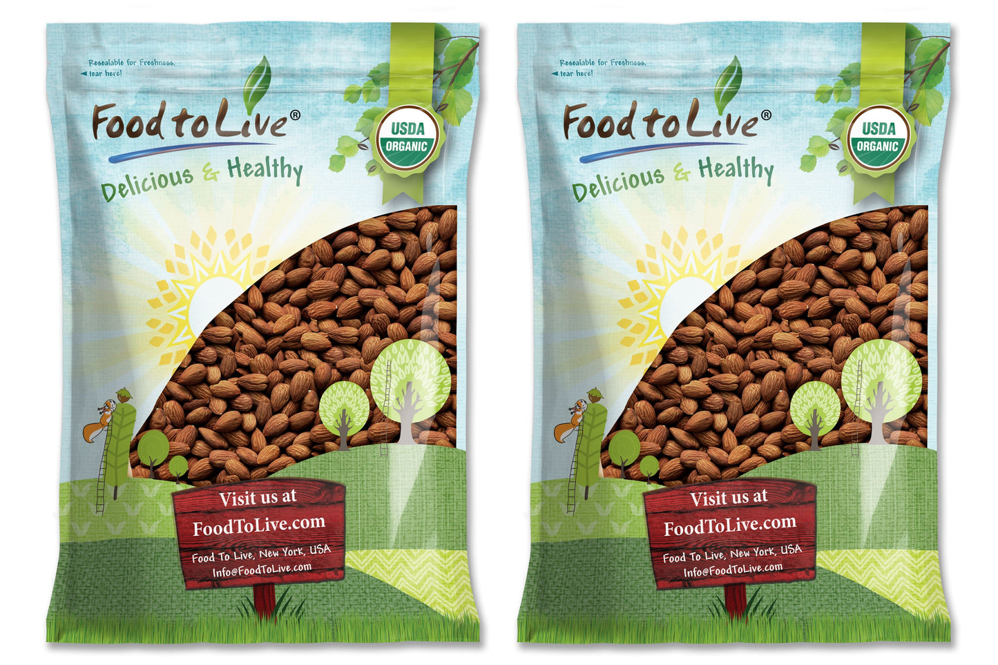 Organic Dry Roasted Almonds - by Food To Live