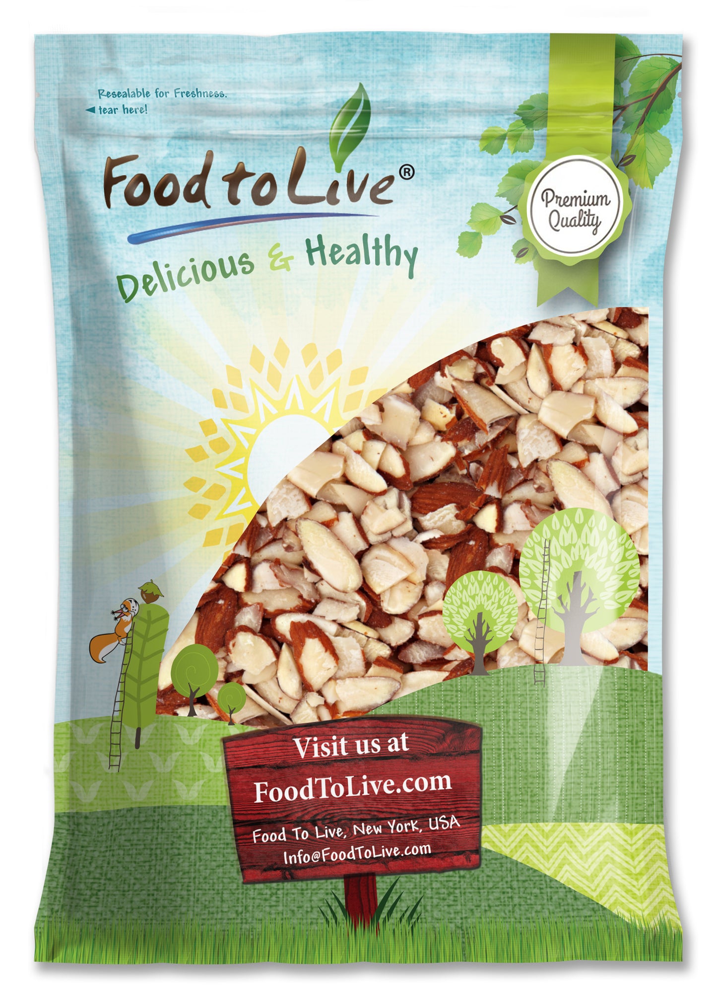 Dry Roasted Natural Sliced Almonds - by Food to Live