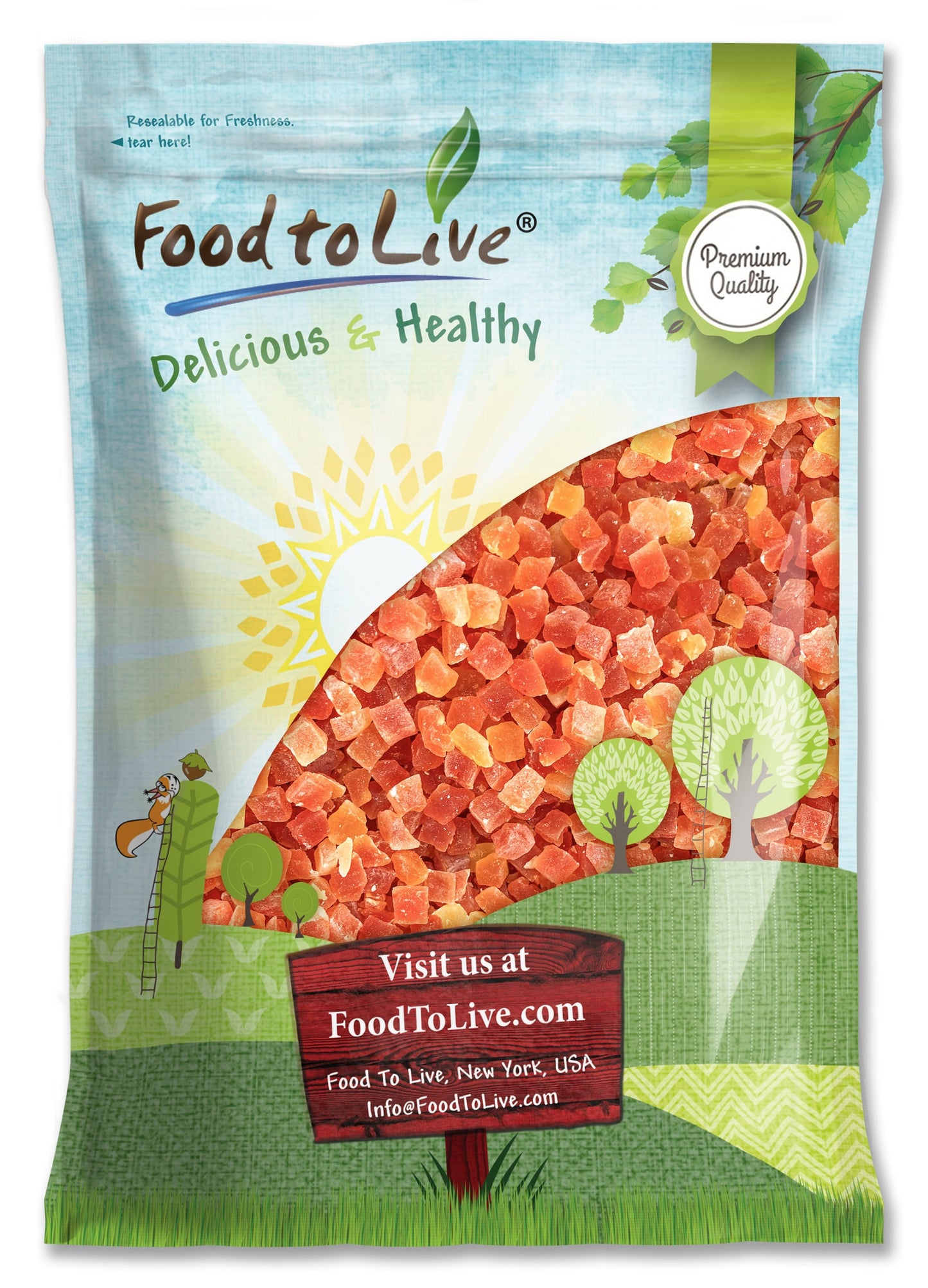 Dried Diced Papaya - by Food To Live