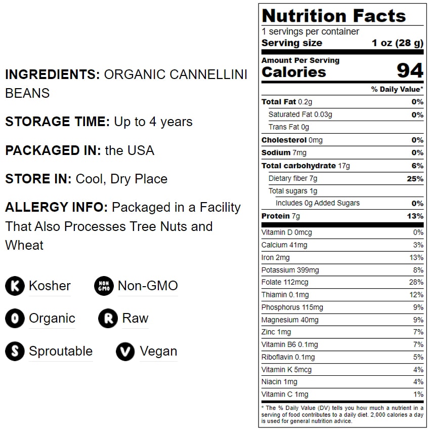 Organic Cannellini Beans - by Food To Live