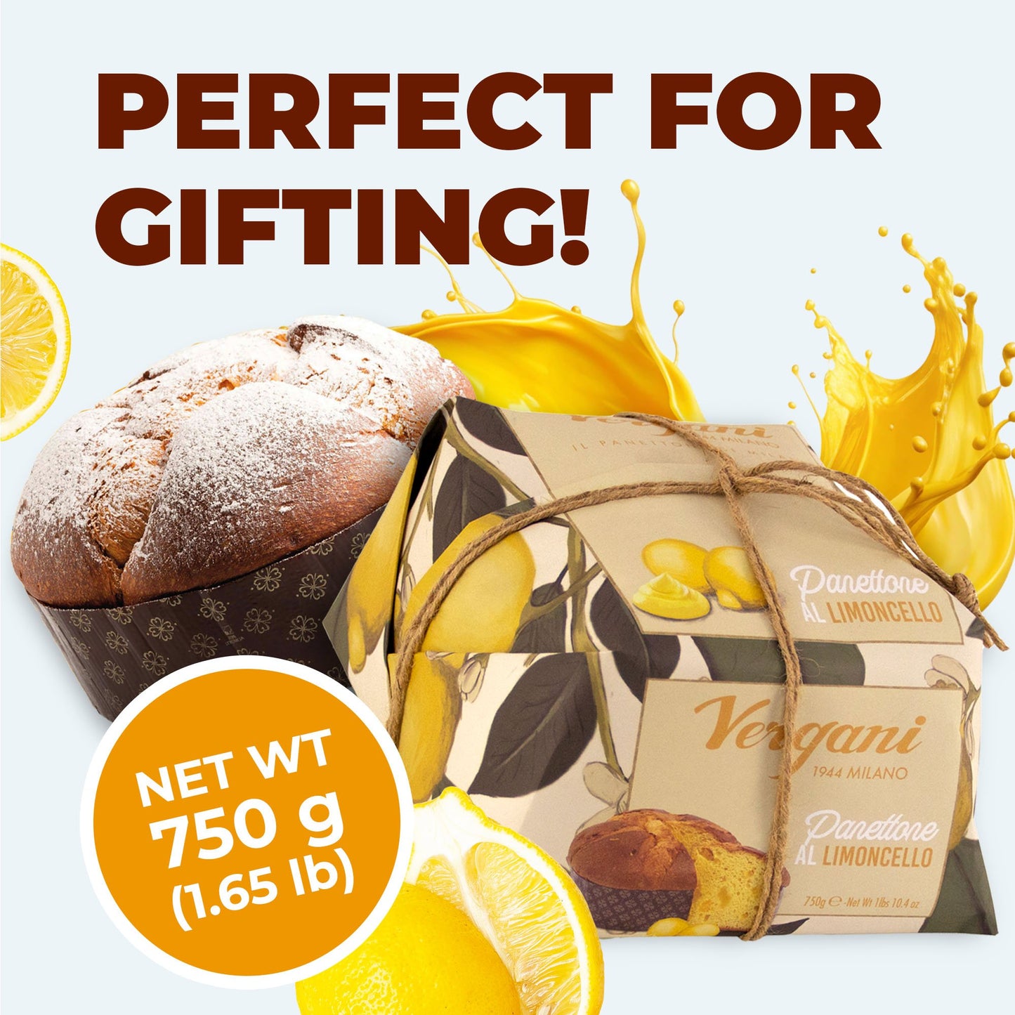 Vergani Limoncello Panettone - 750g (1.65 lb)