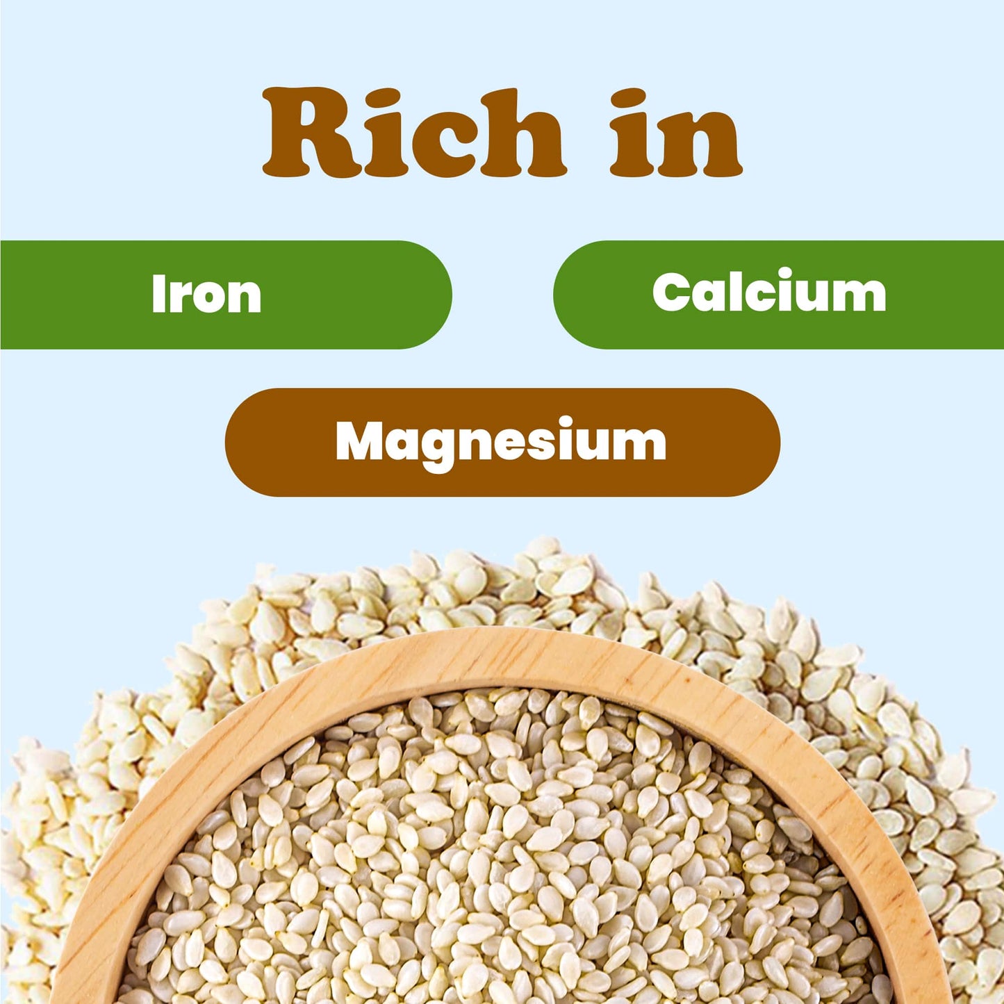 Hulled Sesame Seeds — Non-GMO Verified, Whole Raw White Sesame Seeds, Kosher and Vegan, Unroasted, Bulk. High in Magnesium, Iron, and Calcium. Perfect for Tahini Paste, for Sprinkling Baked Goods