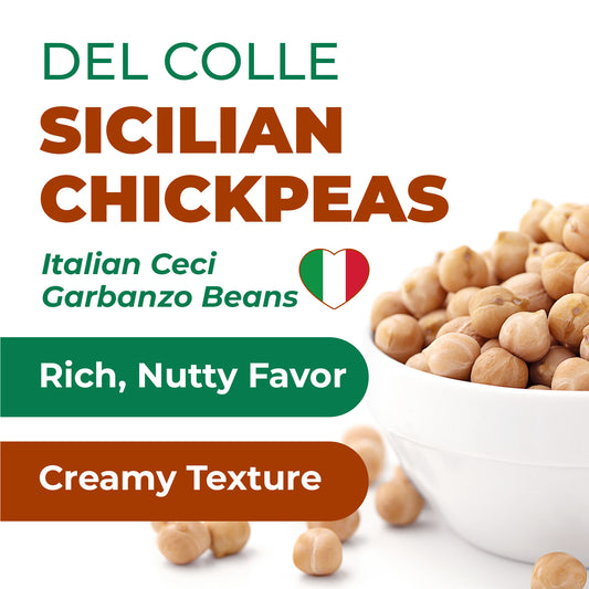 Del Colle Sicilian Chickpeas, 1.1 LB (500 g) – Vegan, Kosher, Bulk