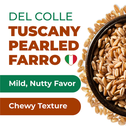 Del Colle Tuscany Pearled Farro, 11 LBS (5 kg) – Sproutable, Vegan, Kosher