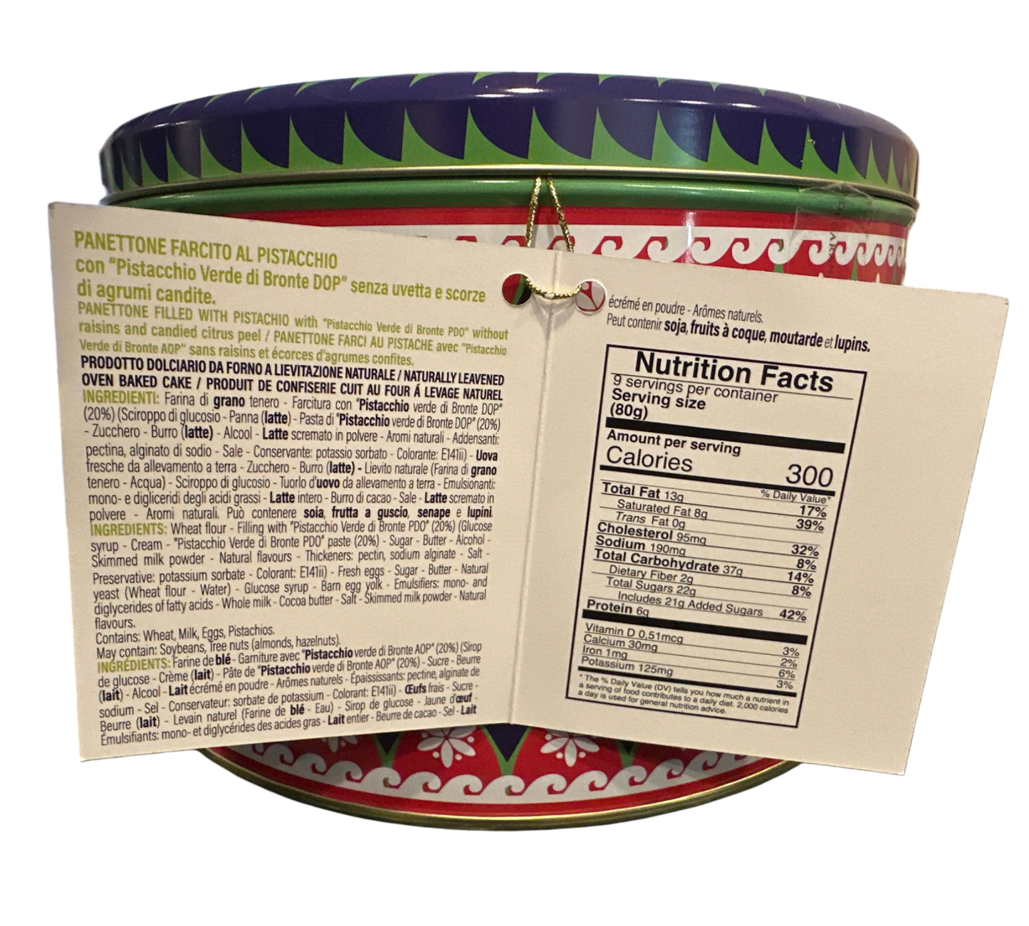 Vergani Sicily Pistachio Panettone -750g (1.65 lb)