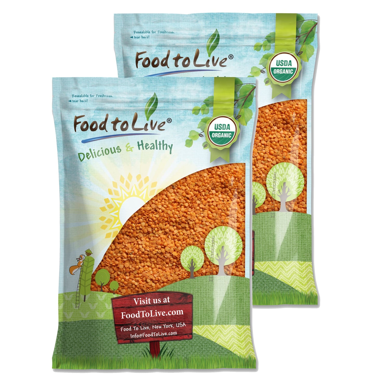 Organic Red Split Lentils - by Food To Live