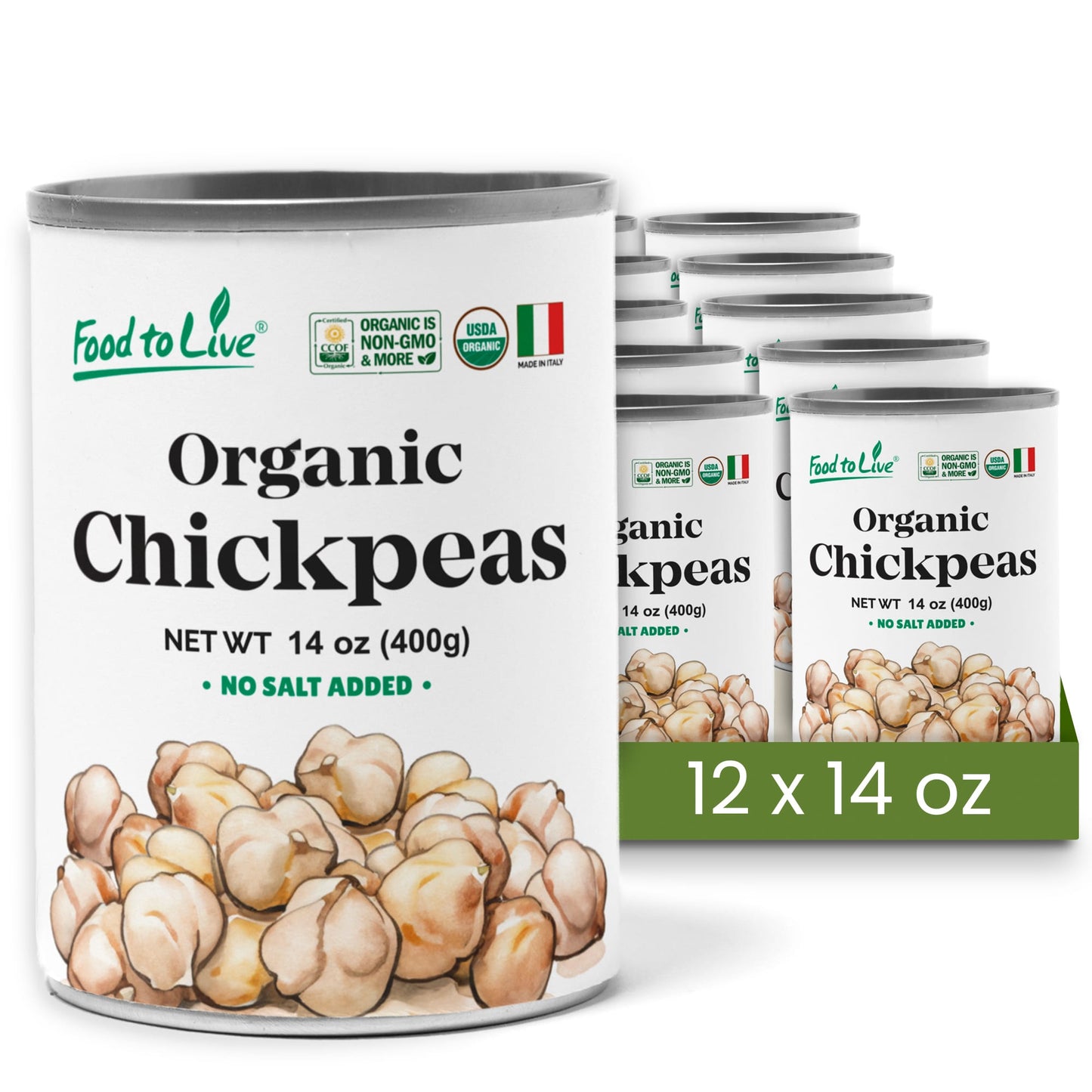 Organic Canned Chickpeas - by Food To Live
