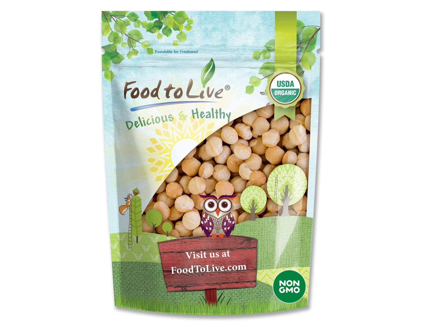 Organic Dry Roasted Whole Macadamia Nuts - by Food To Live