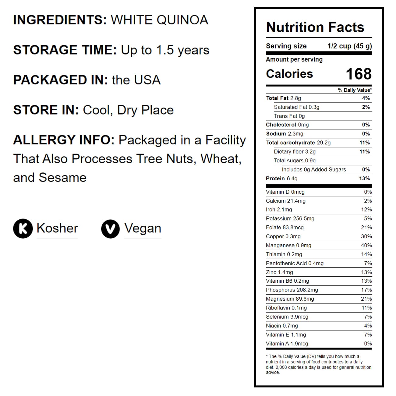 Pre-Cooked White Quinoa - by Food To Live