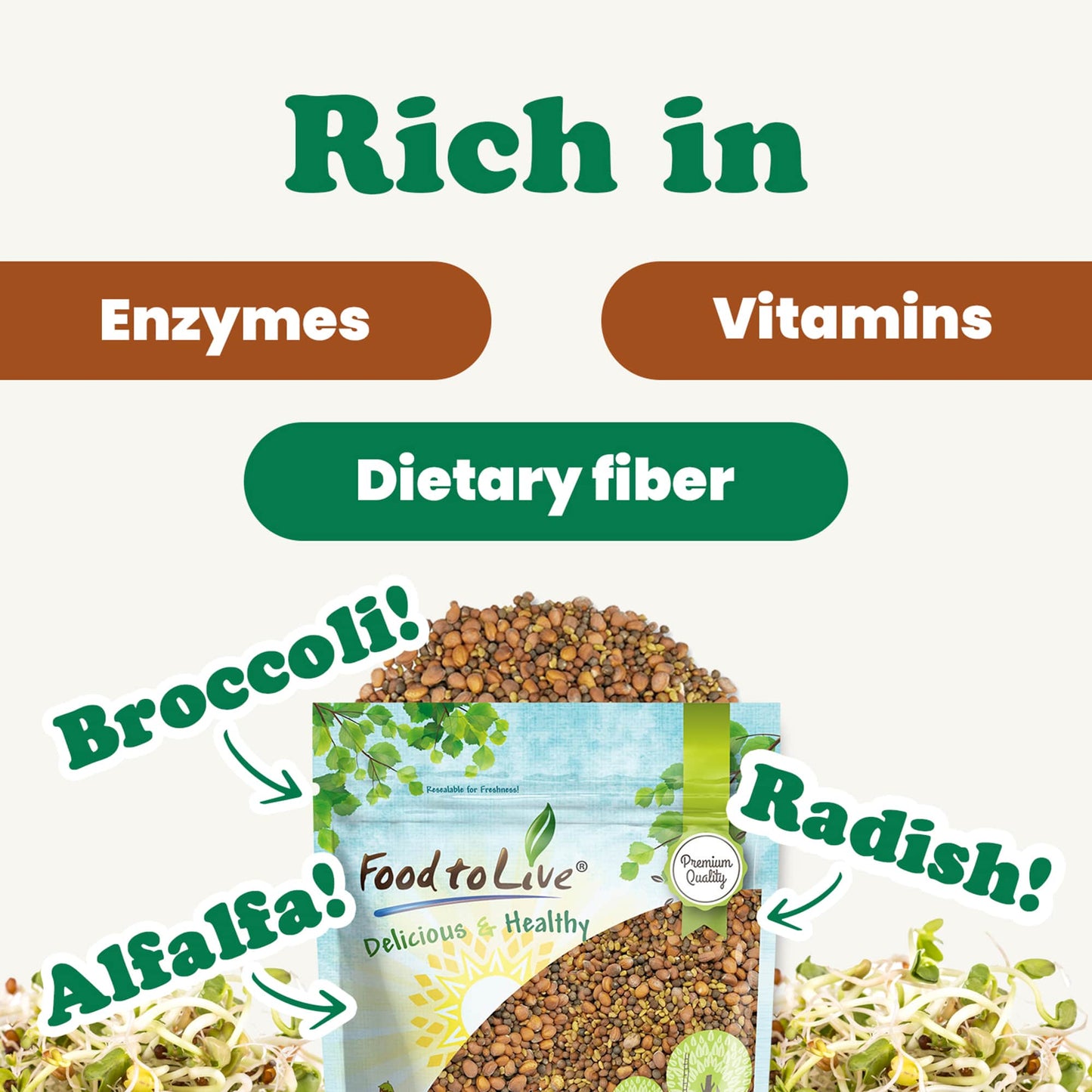 Spicy Mix of Sprouting Seeds - by Food To Live