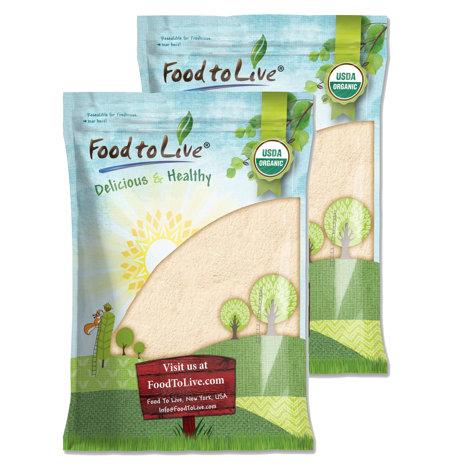 Organic Dried Green Banana Powder - Non-GMO, Whole Fruit Flour, Finely Ground, Pure, No Sugar Added, Unsulfured, Vegan, Bulk. Good Source of Resistant Starch and Prebiotic Fiber. Great for Baking