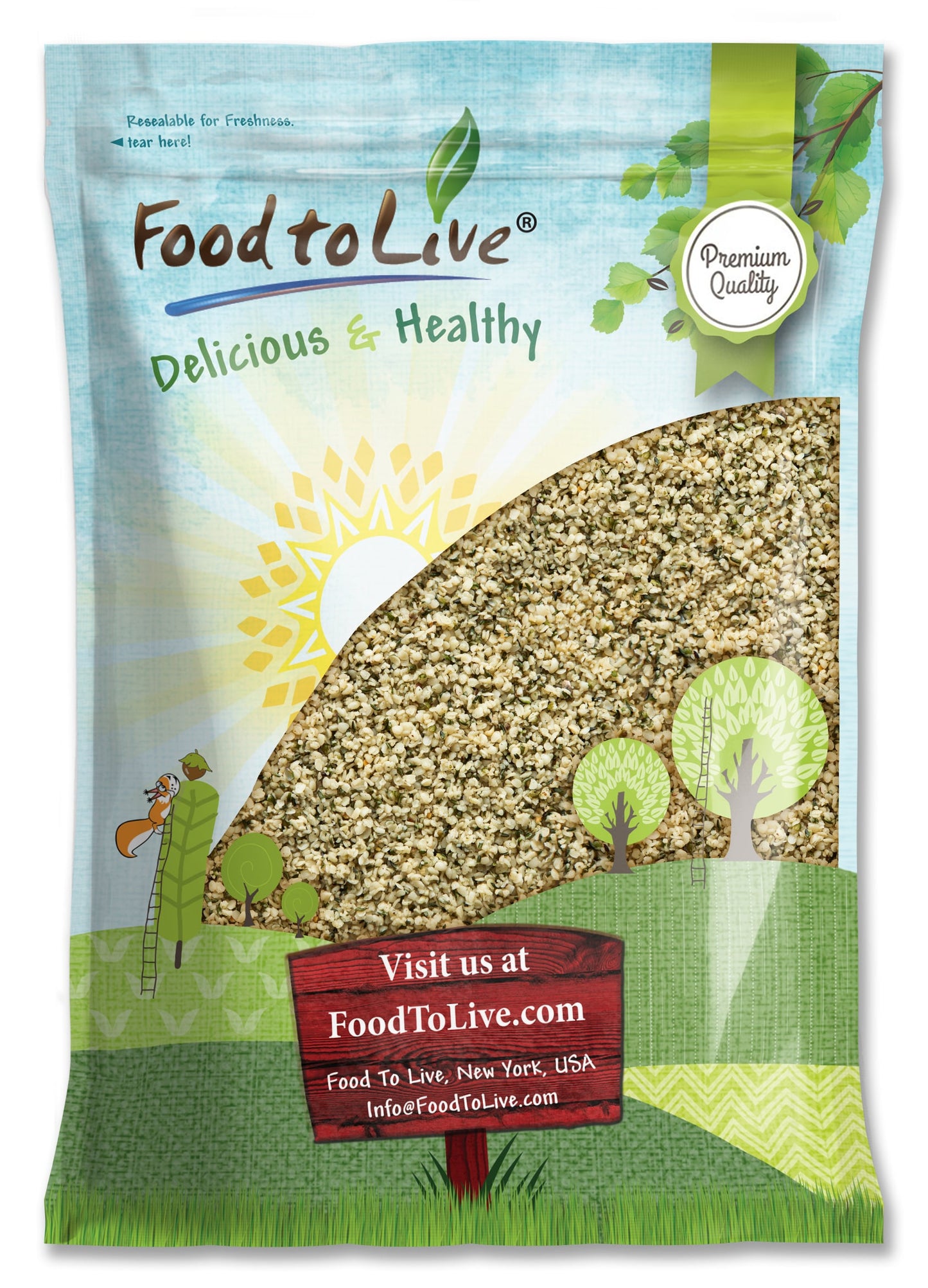 Hemp Seeds - Raw Hearts, Hulled, Shelled, Kosher, Bulk, Rich in Omega 3 and 6, Low Carb, Low Sodium, Good Source of Protein and Iron, Product of China