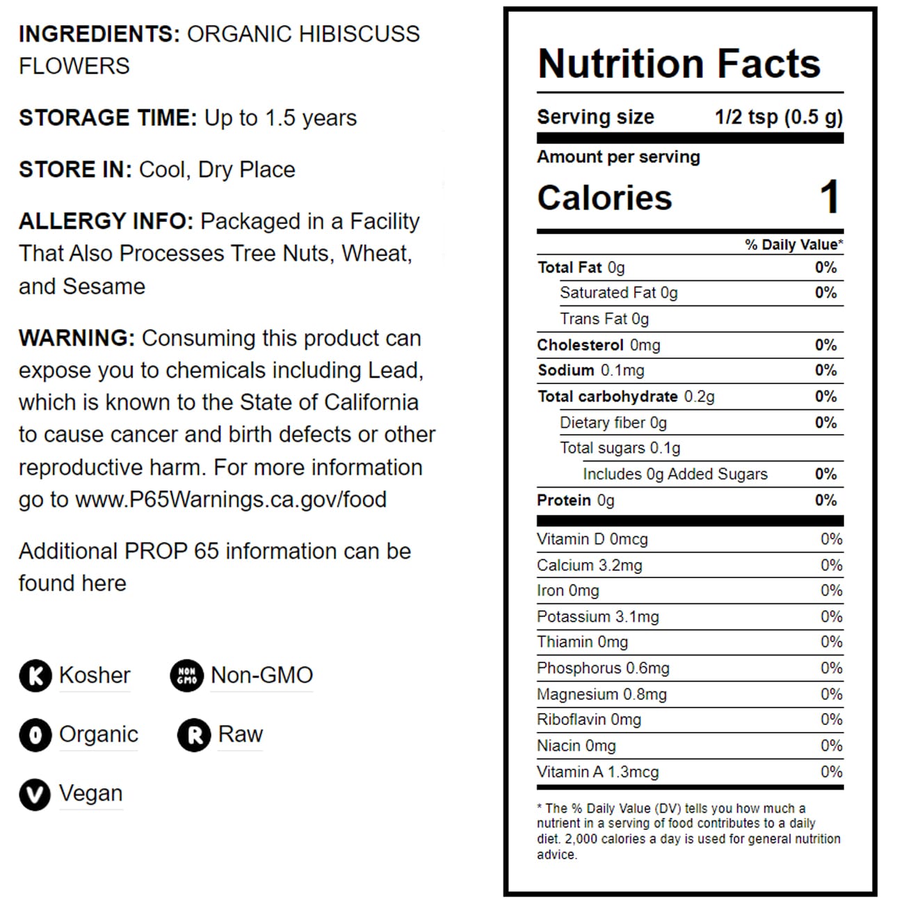 Organic Hibiscus Flowers - by Food To Live