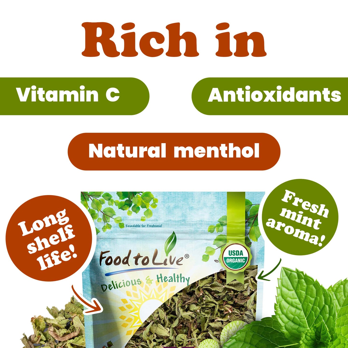 Organic Spearmint Leaves - by Food To Live