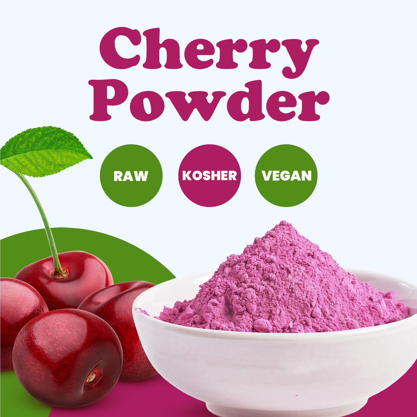 Cherry Juice Powder – High in Vitamins and Antioxidants, All Natural Superfood, Perfect for Smoothies, Shakes and Cooking, Vegan, Kosher, Bulk - by Food to Live