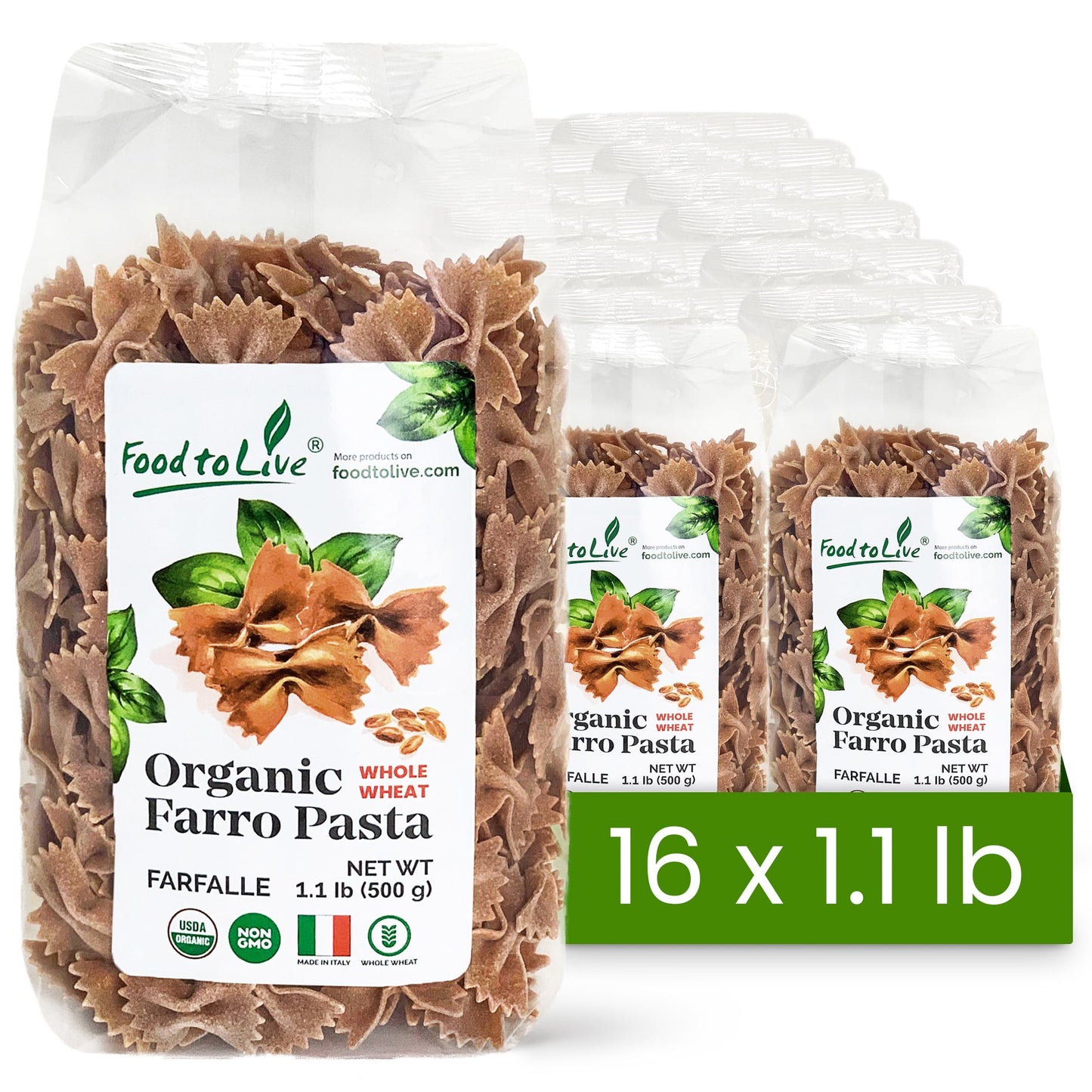 Organic Farro Farfalle Pasta - by Food To Live