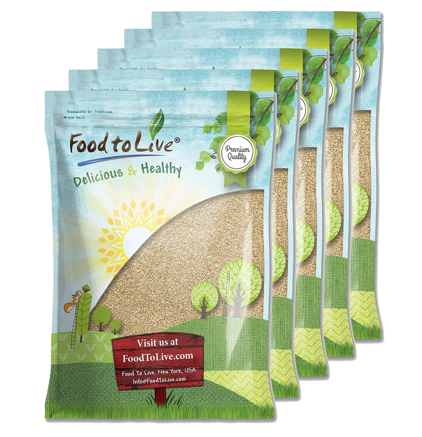 Hulled Sesame Seeds — Non-GMO Verified, Whole Raw White Sesame Seeds, Kosher and Vegan, Unroasted, Bulk. High in Magnesium, Iron, and Calcium. Perfect for Tahini Paste, for Sprinkling Baked Goods