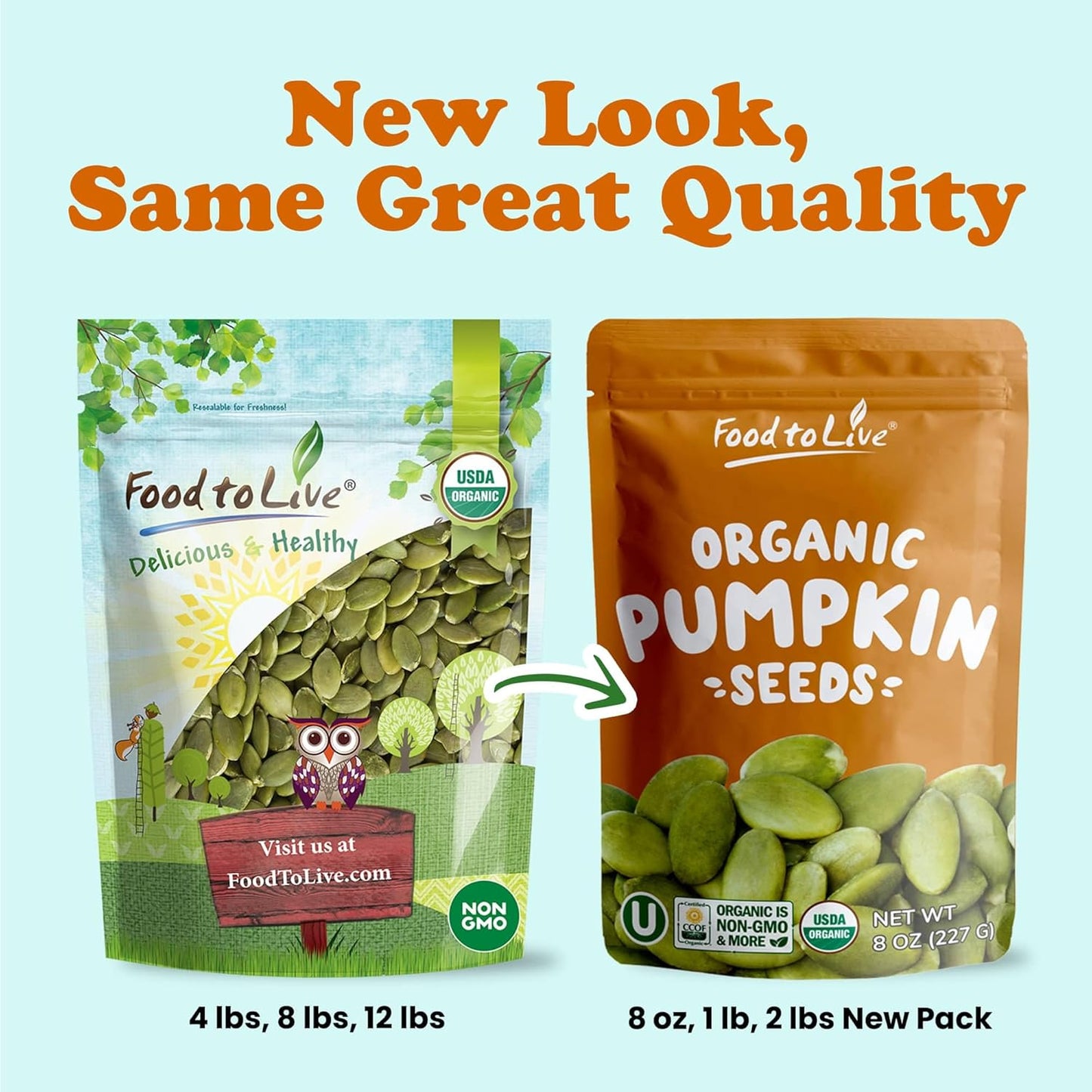Organic Sprouted Pumpkin Seeds with Himalayan Salt - by Food To Live