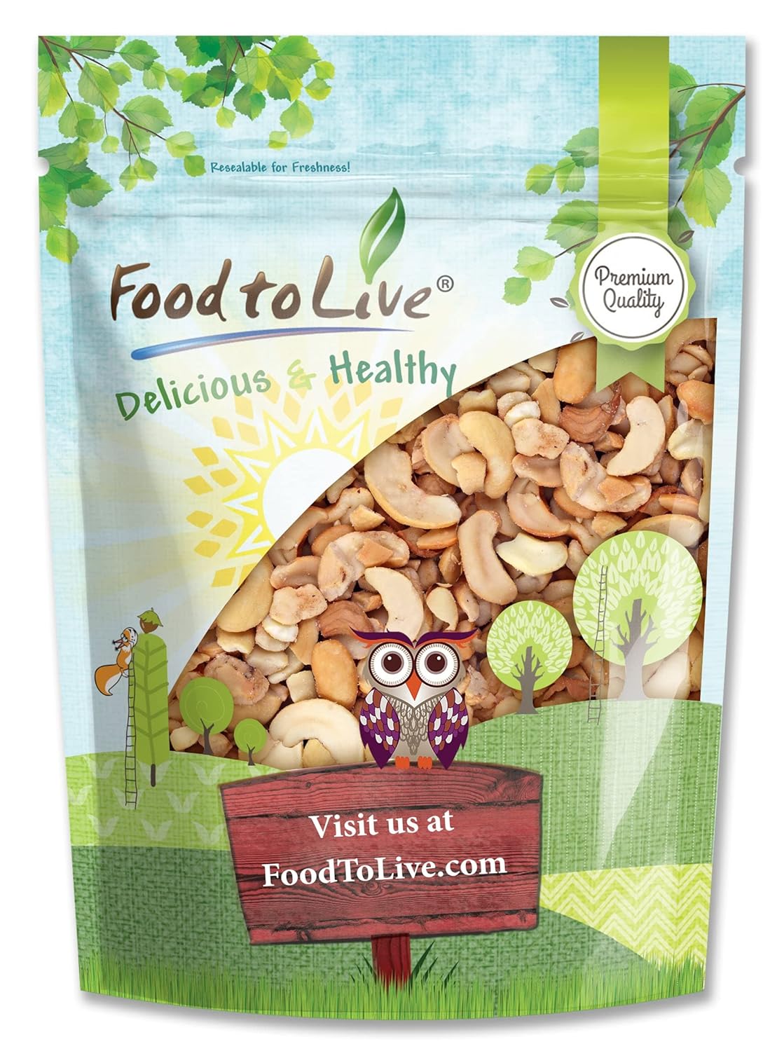 Dry Roasted Cashew Halves and Pieces - by Food To Live