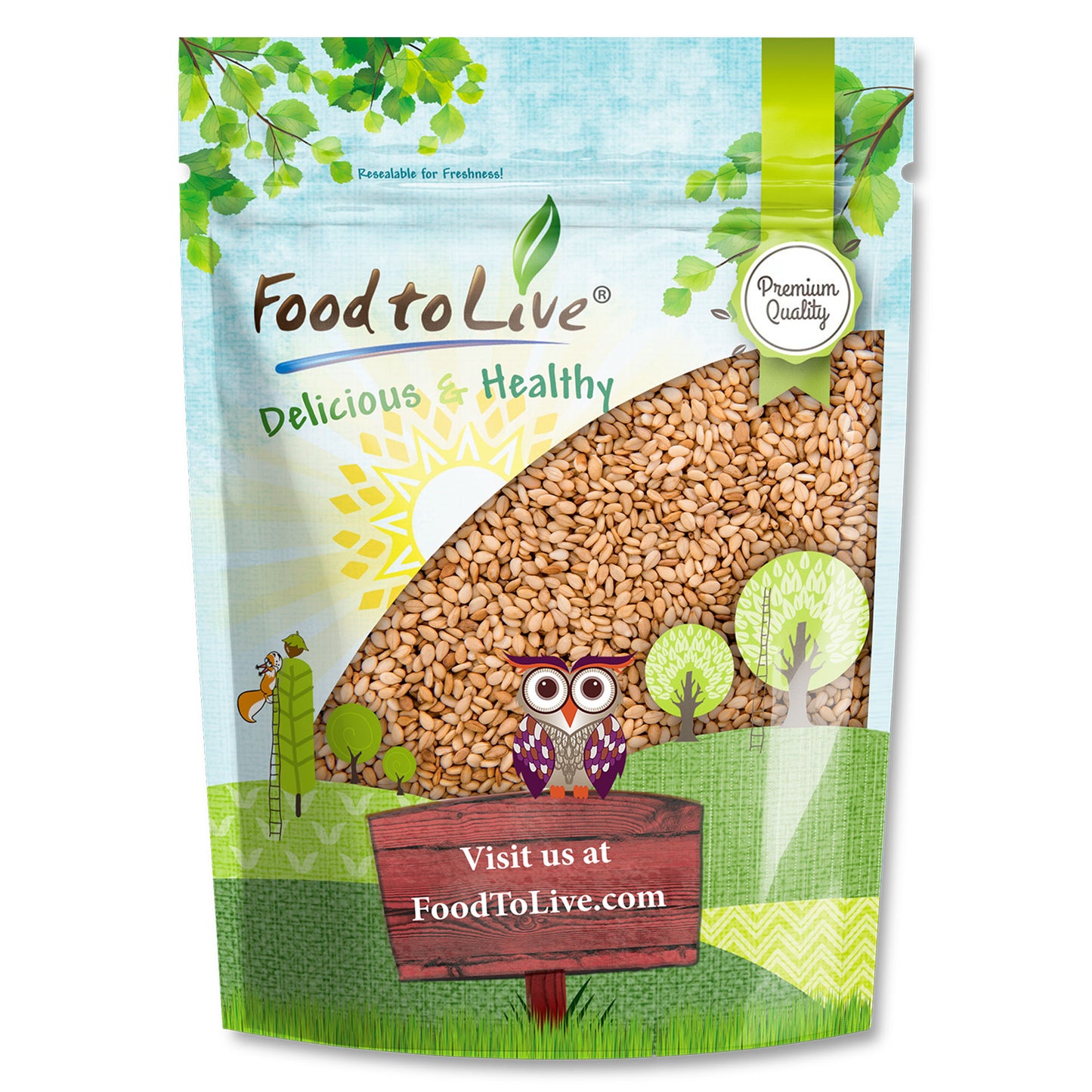 Toasted Hulled Sesame Seeds - by Food To Live