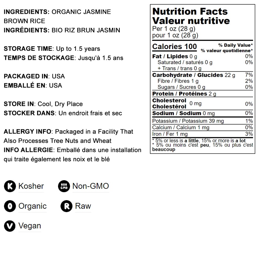 Organic Thai Jasmine Brown Rice - by Food To Live