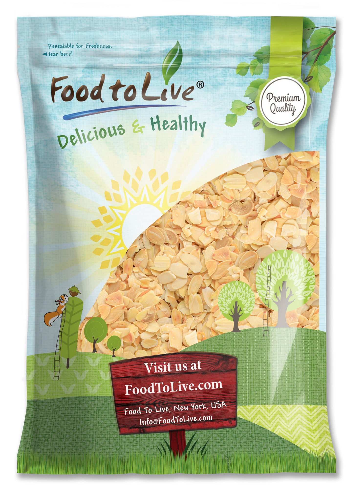 Dry Roasted Blanched Sliced Almonds - by Food to Live