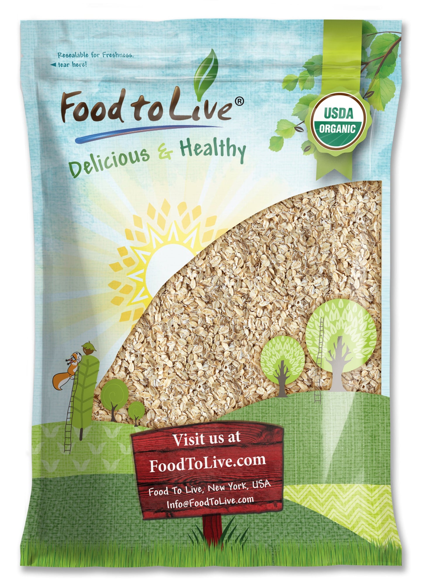 Organic Rolled Oats - by Food To Live