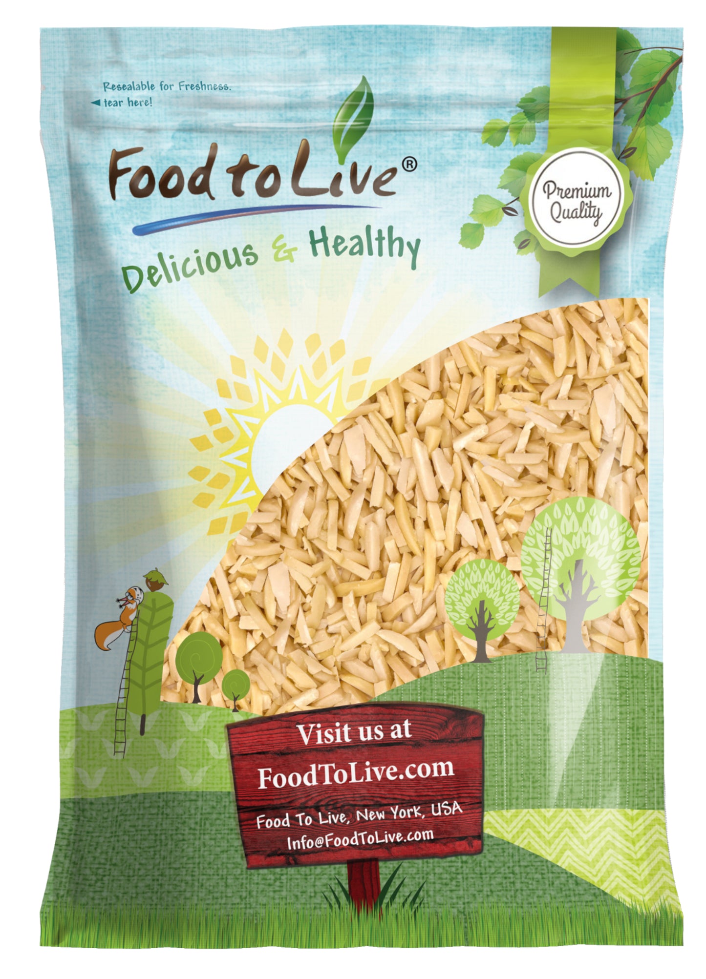 Dry Roasted Blanched Slivered Almonds - by Food To Live