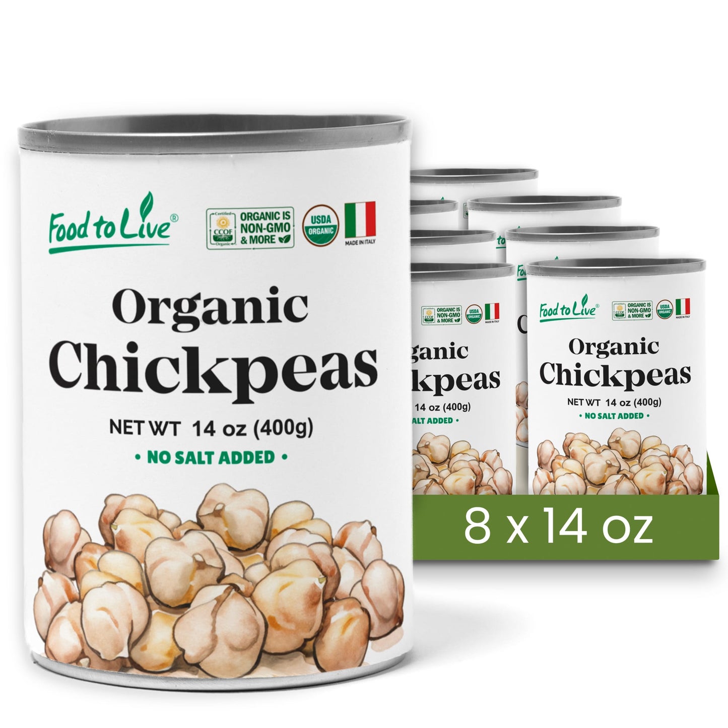 Organic Canned Chickpeas - by Food To Live