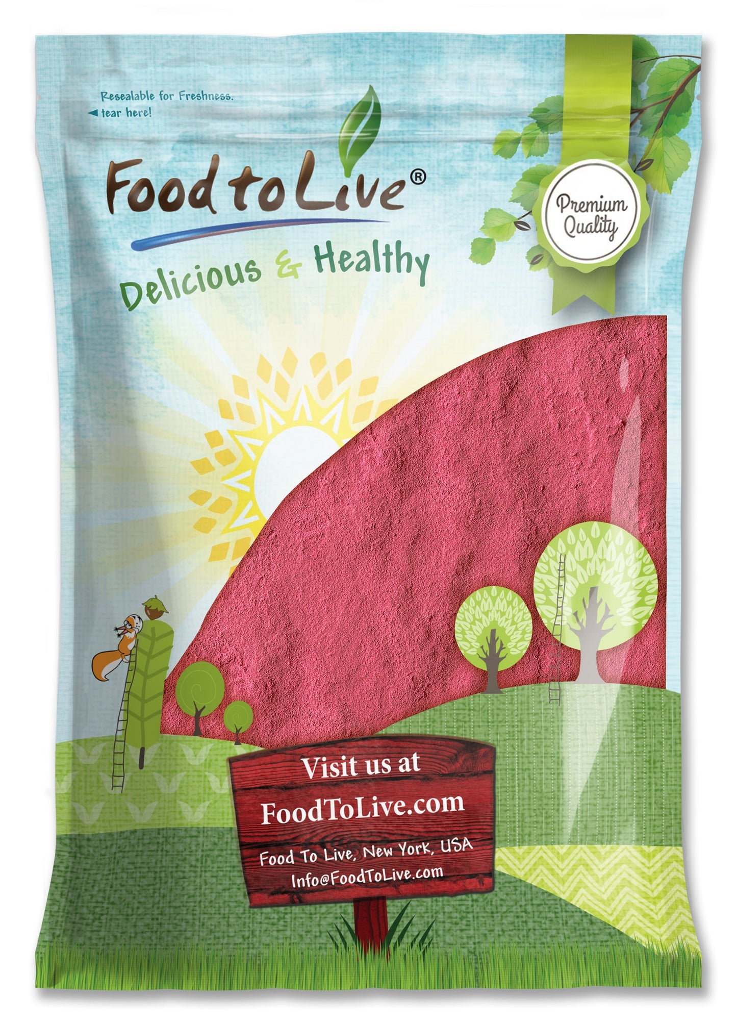 Raspberry Juice Powder – Antioxidant-Rich Superfood for Immune Support, Skin Health – Spray-dried, No Sugar Added, Contains Maltodextrin, Vegan, Kosher, Bulk