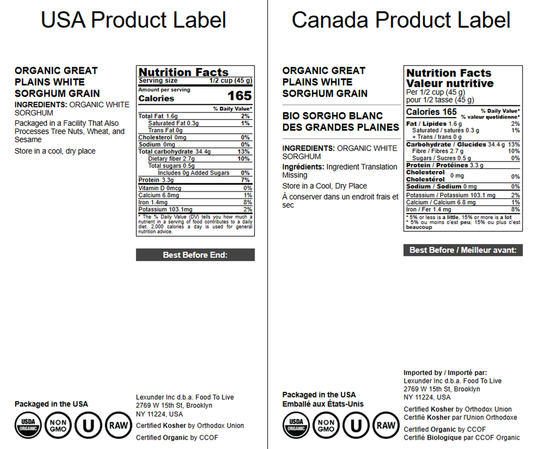 Organic Great Plains White Sorghum Grain - by Food to Live