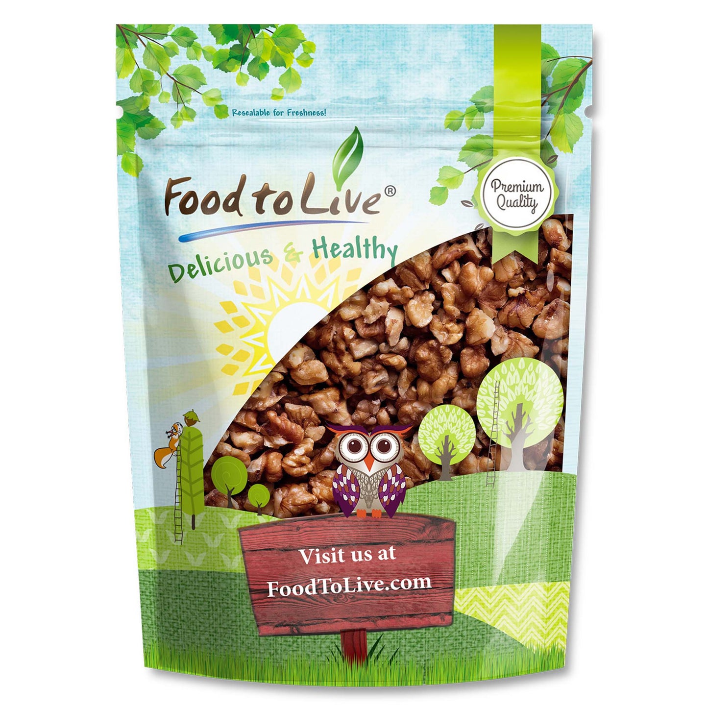Walnut Pieces, Roasted and Salted - by Food to Live