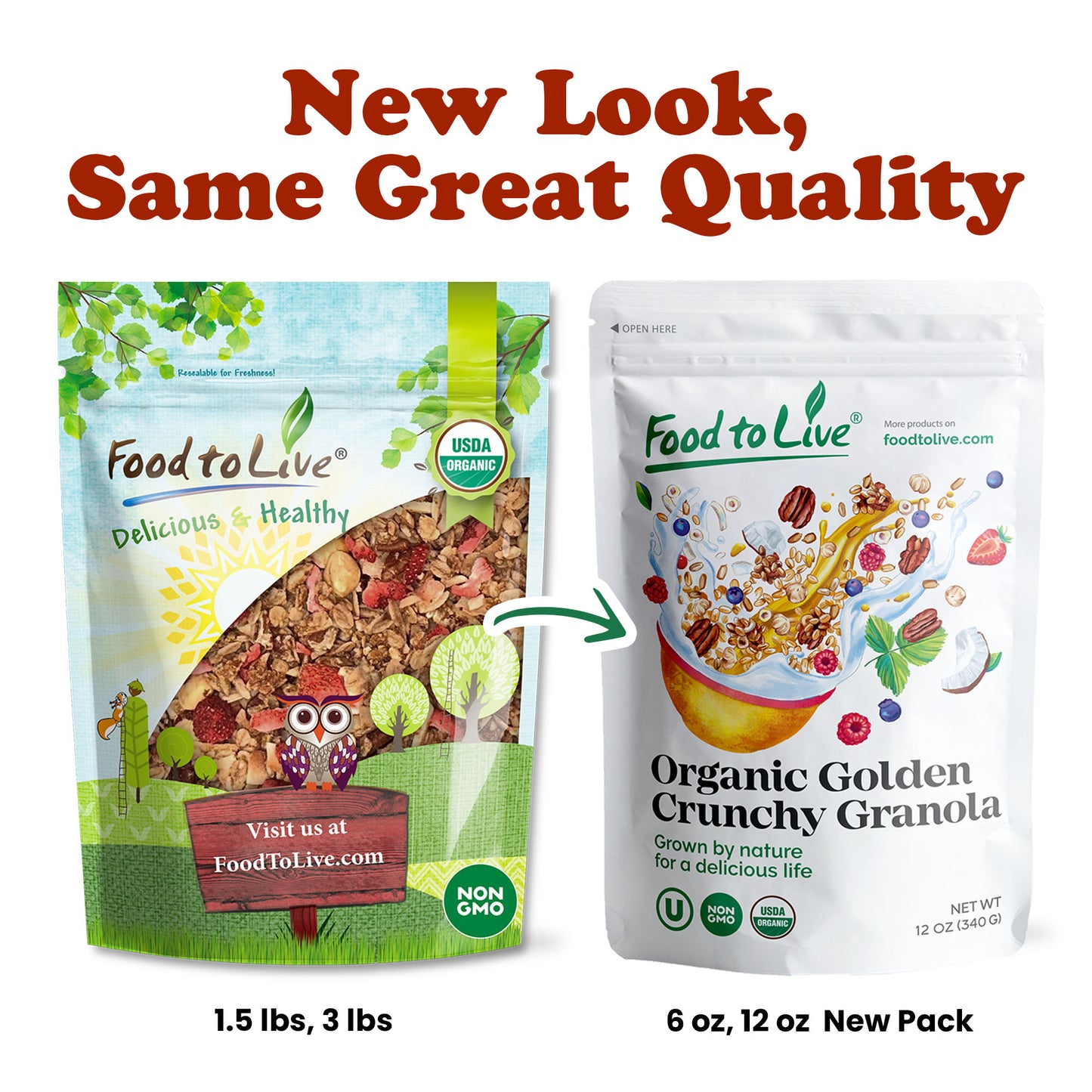 Organic Golden Crunchy Granola with Strawberries - by Food to Live