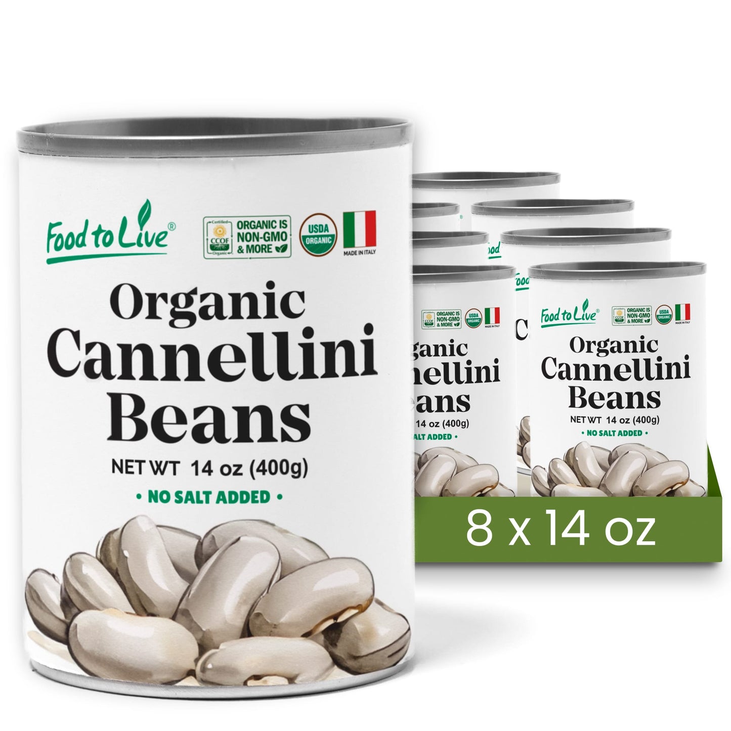 Organic Italian Canned Cannellini Beans - by Food To Live