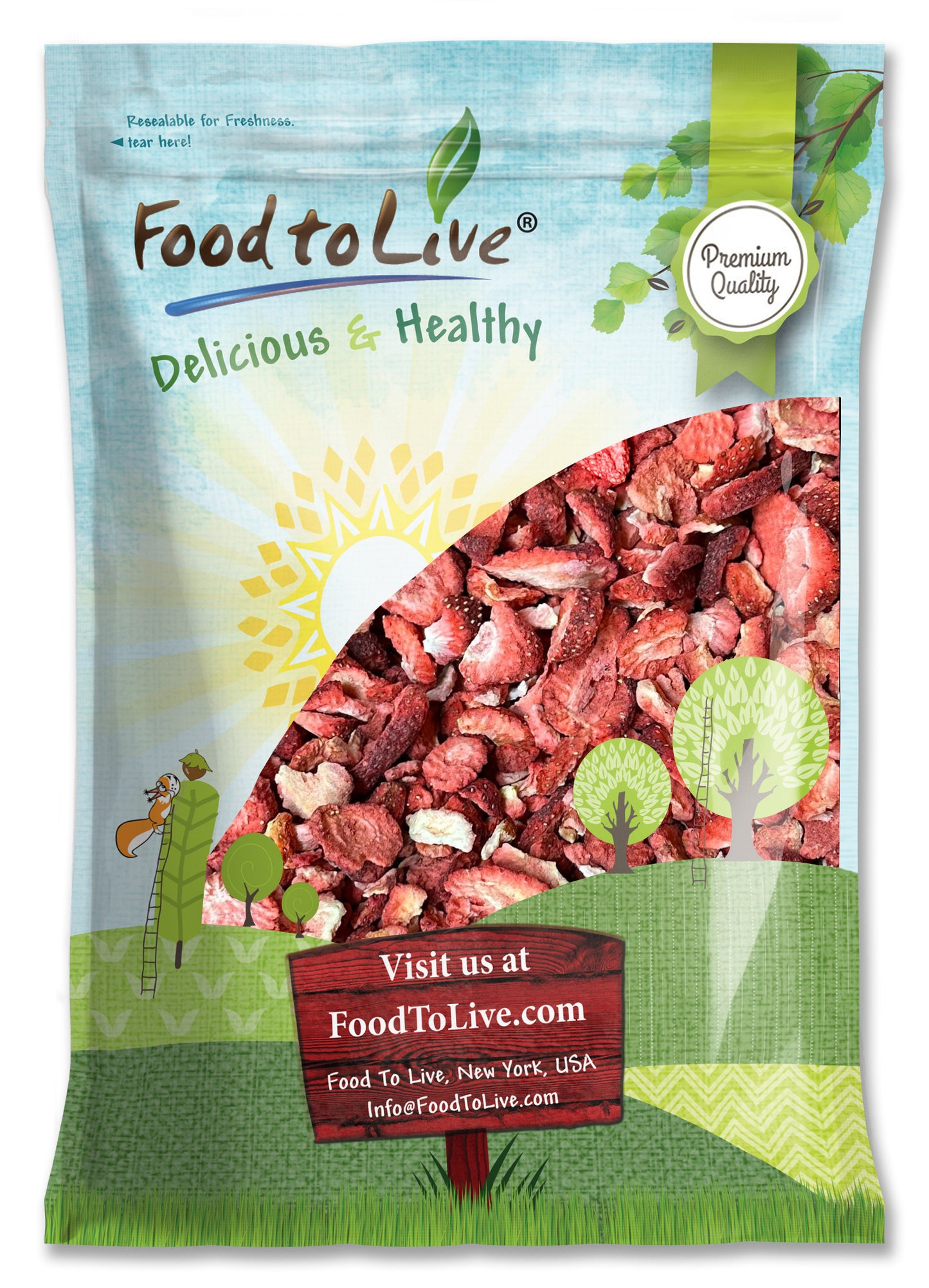 Organic Freeze-Dried Strawberries – by Food to Live