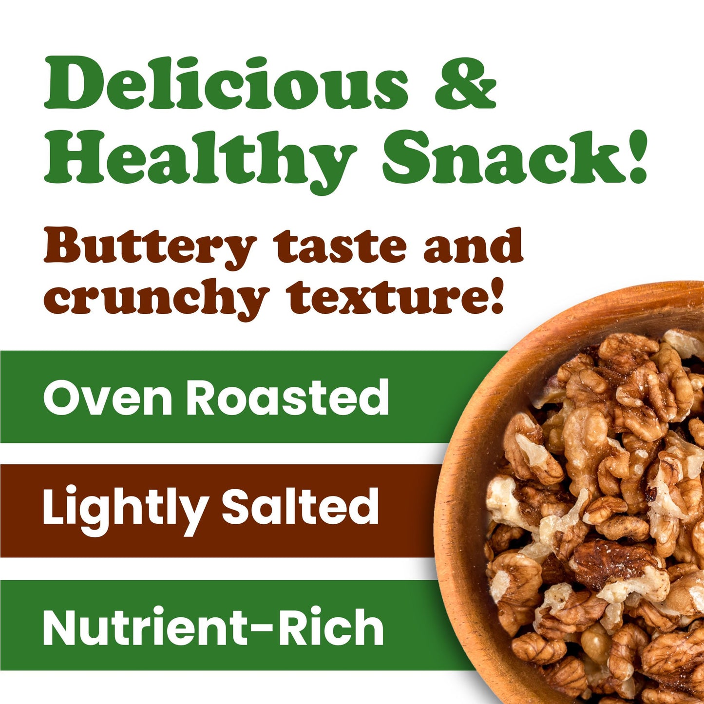 Dry Roasted Walnut Halves and Pieces with Himalayan Salt
