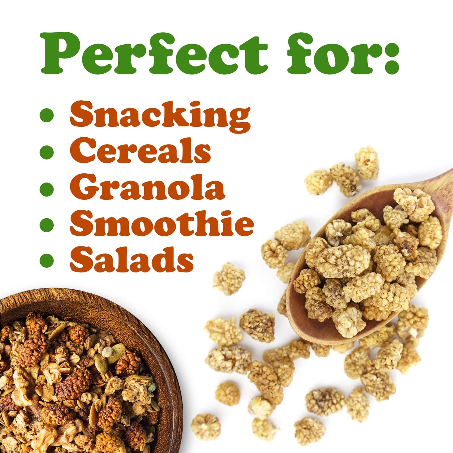Organic Dried White Mulberries - by Food To Live