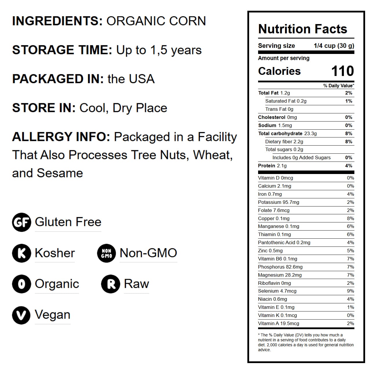 Gluten-Free Organic Yellow Polenta - by Food To Live