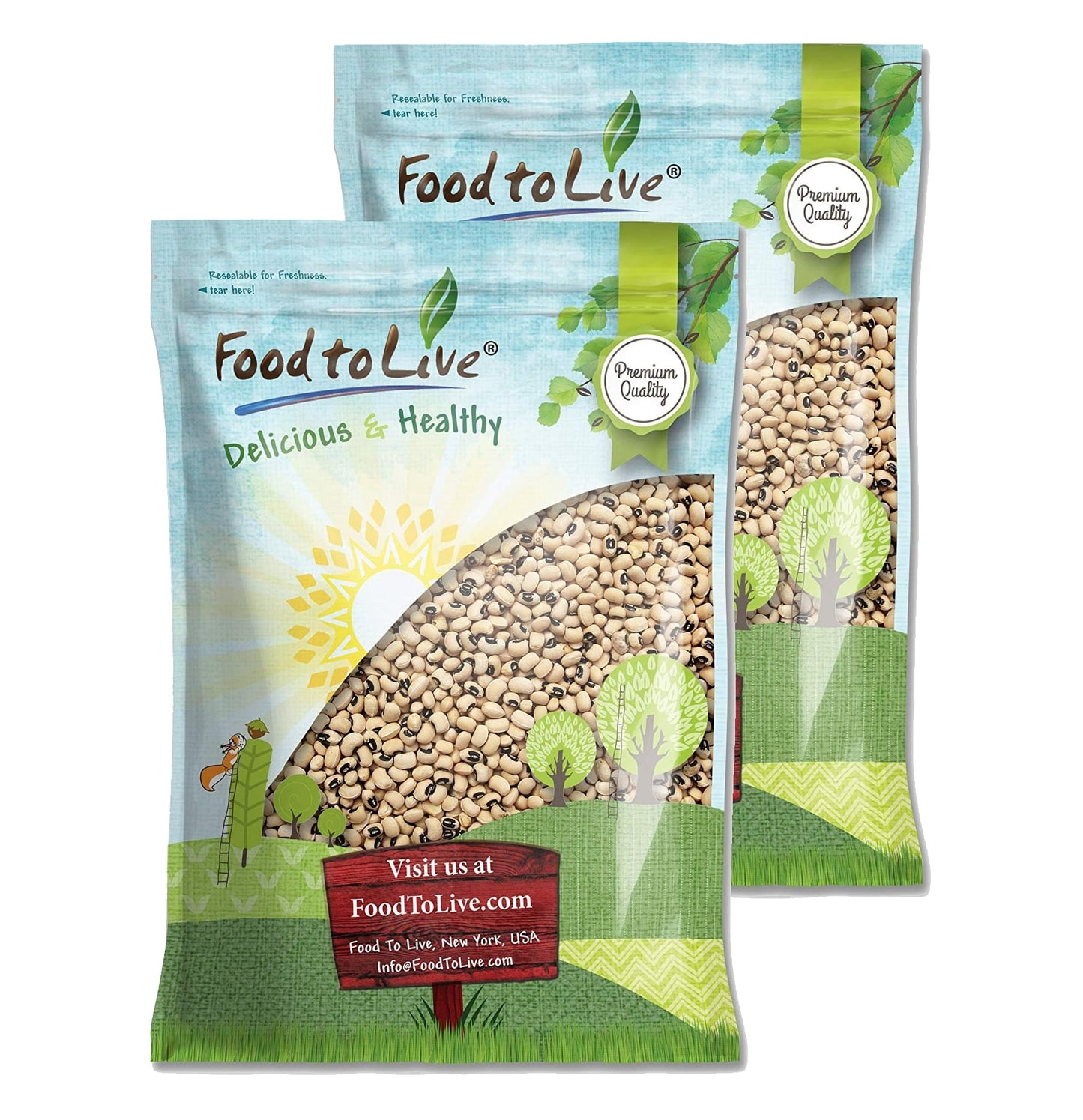 Black-Eyed Peas — Non-GMO Verified, Raw Dried Whole Cow Peas, Sproutable, Bulk. Easy to Cook. Great for Soups, Stews, Salads and Vegan Burgers