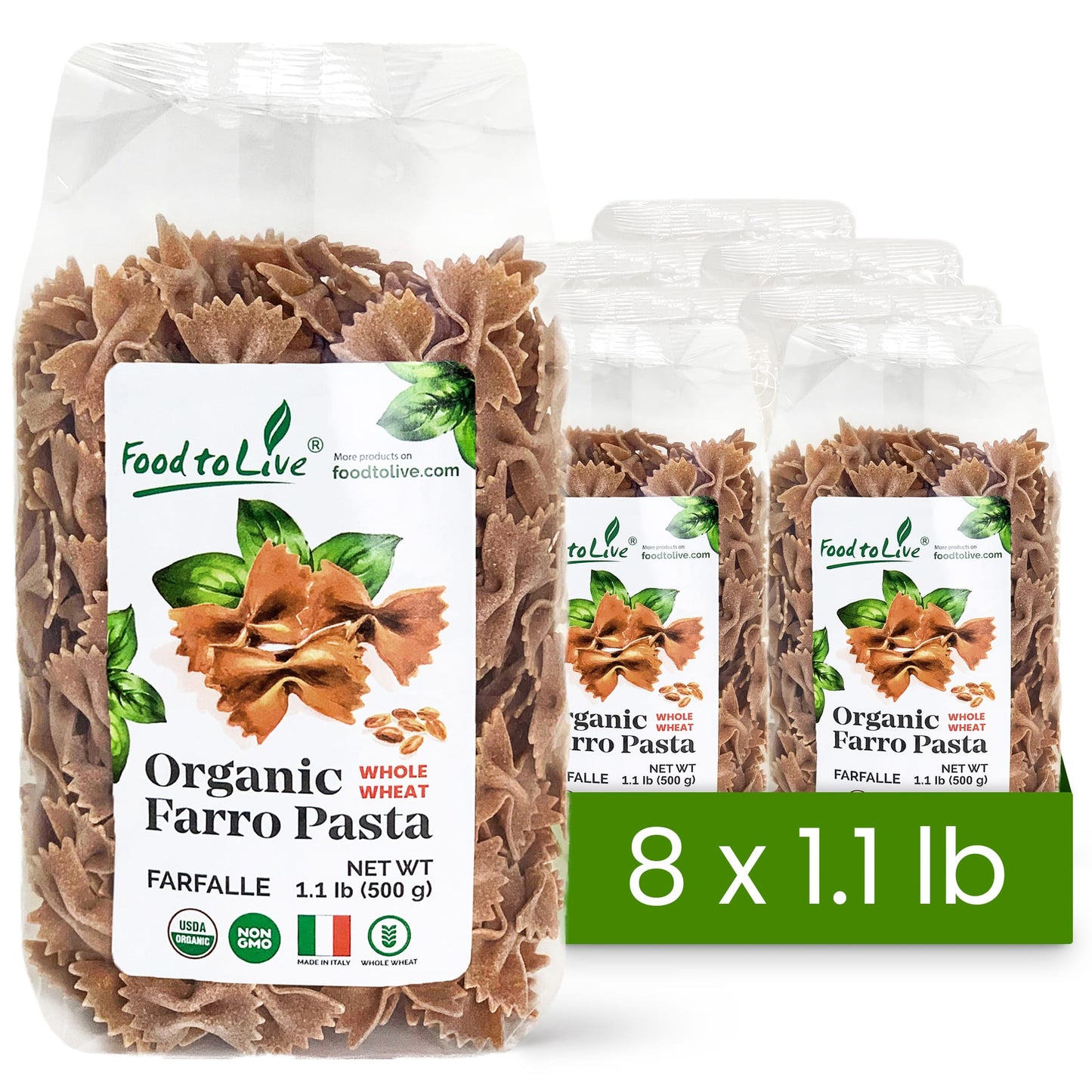 Organic Farro Farfalle Pasta - by Food To Live