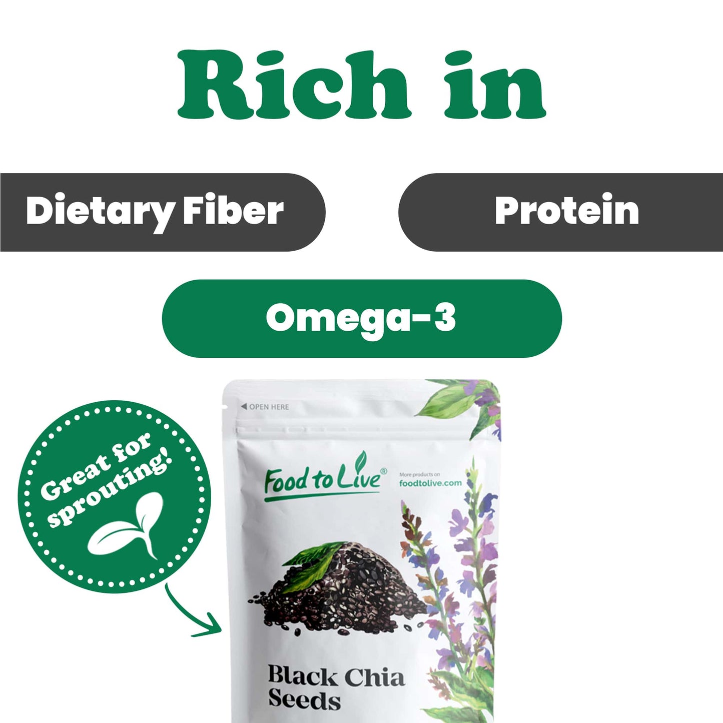 Black Chia Seeds - by Food To Live