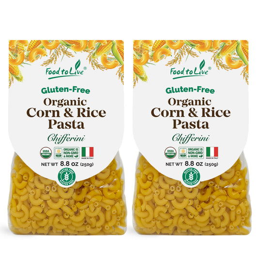 Gluten-Free Organic Corn and Rice Chifferini Pasta, 8.8 oz (250g) - by Food to Live