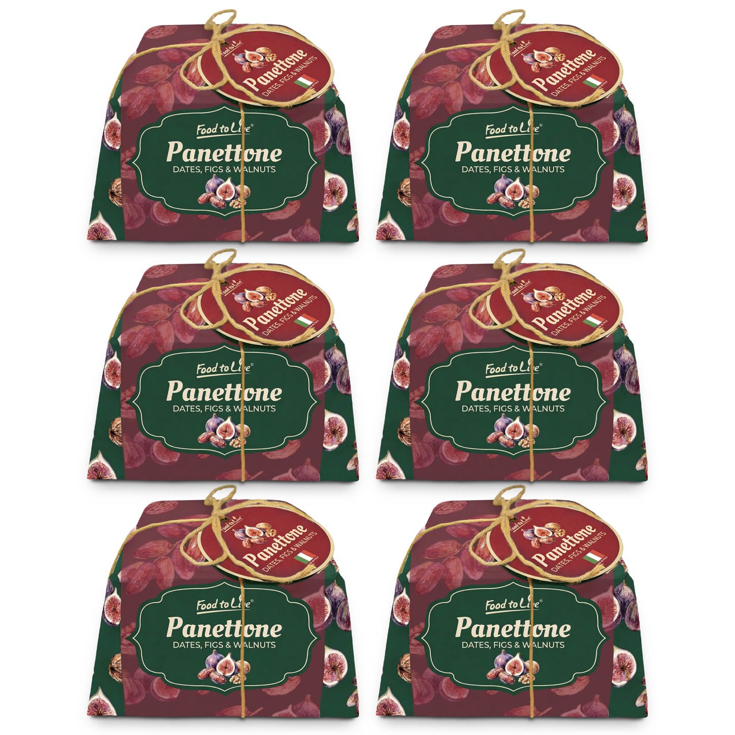 Italian Dates, Figs and Walnuts Panettone, 26.4 oz (750g) - by Food to Live