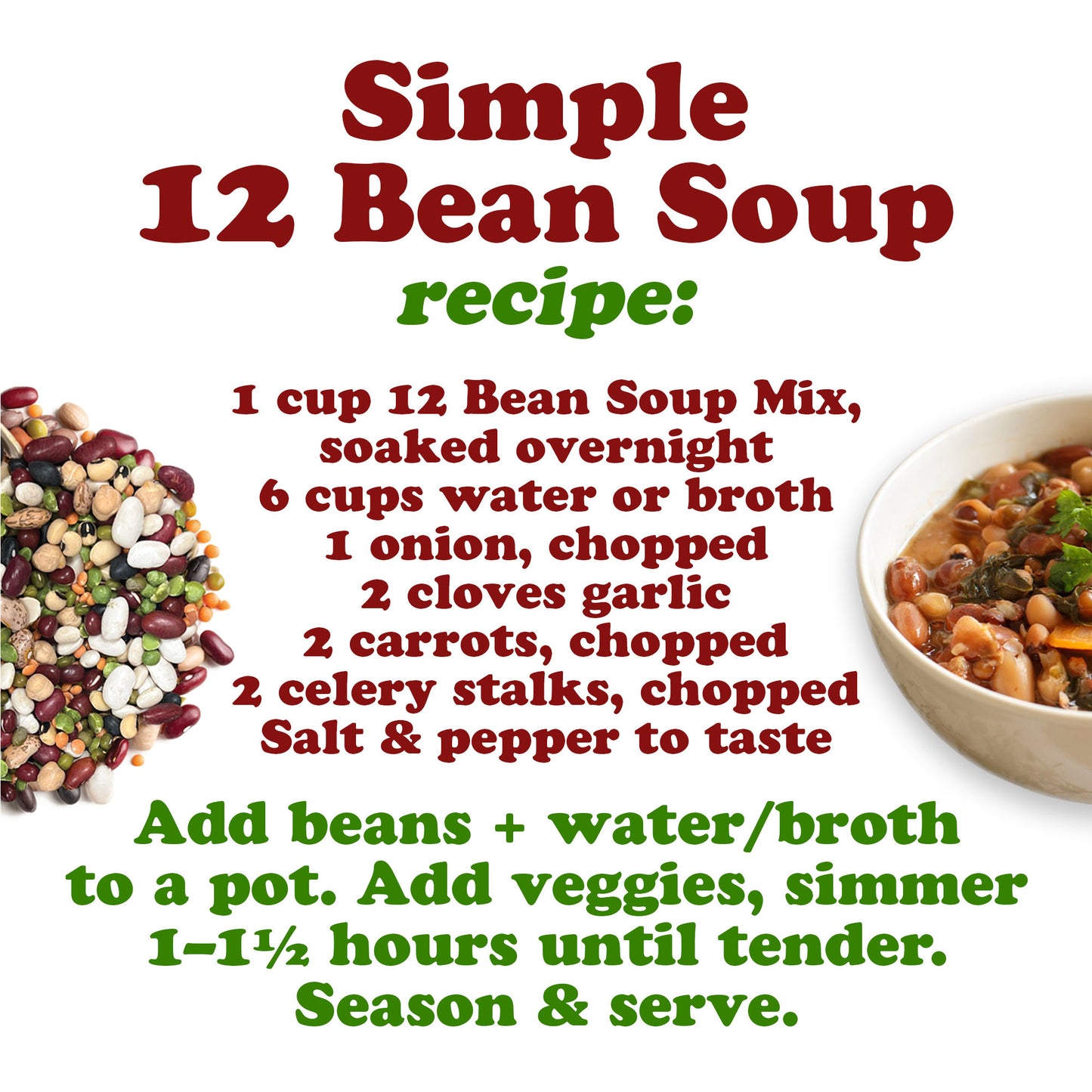 Organic 12 Bean Soup Mix – Vegan, Kosher, Bulk – by Food to Live