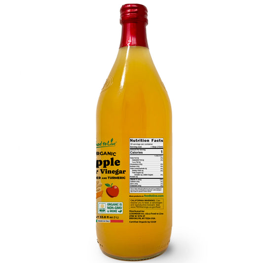 Organic Apple Cider Vinegar with Ginger and Turmeric - by Food To Live