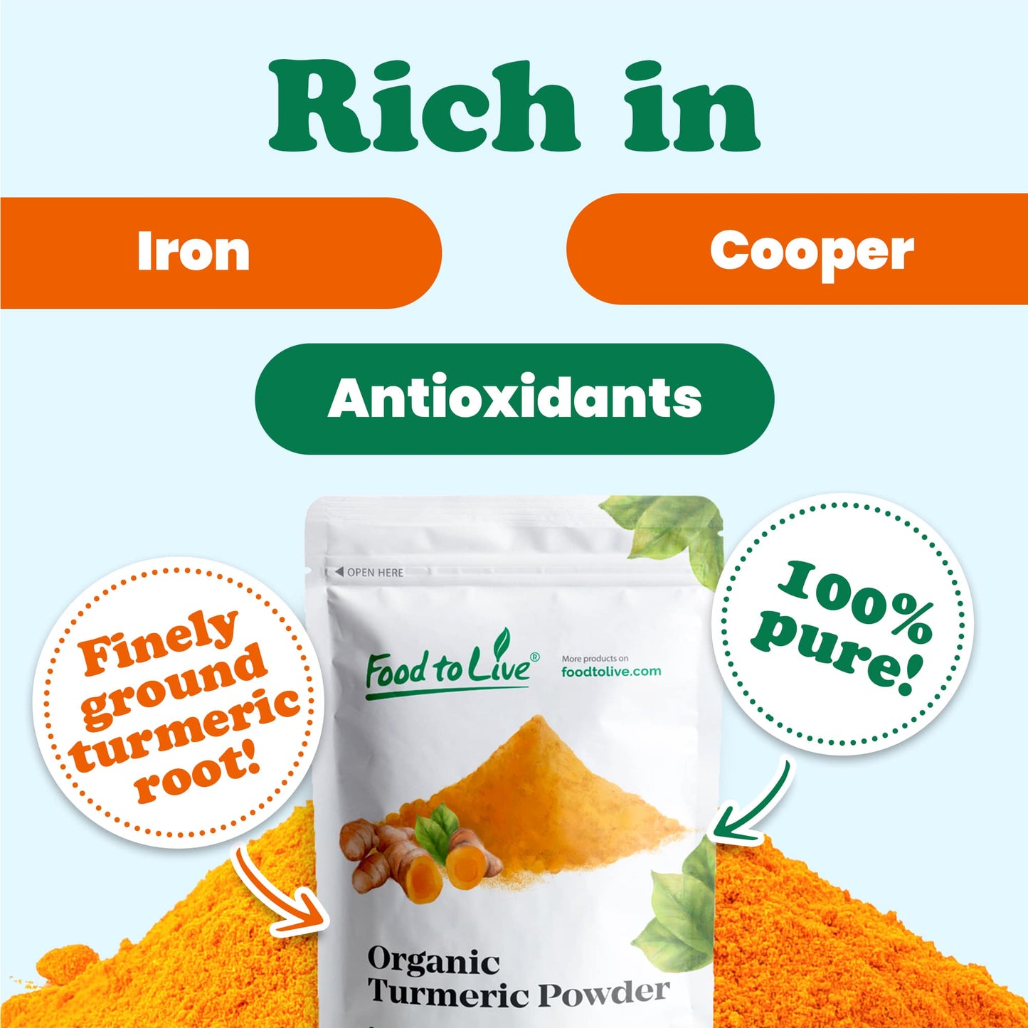 Organic Turmeric Powder - by Food To Live
