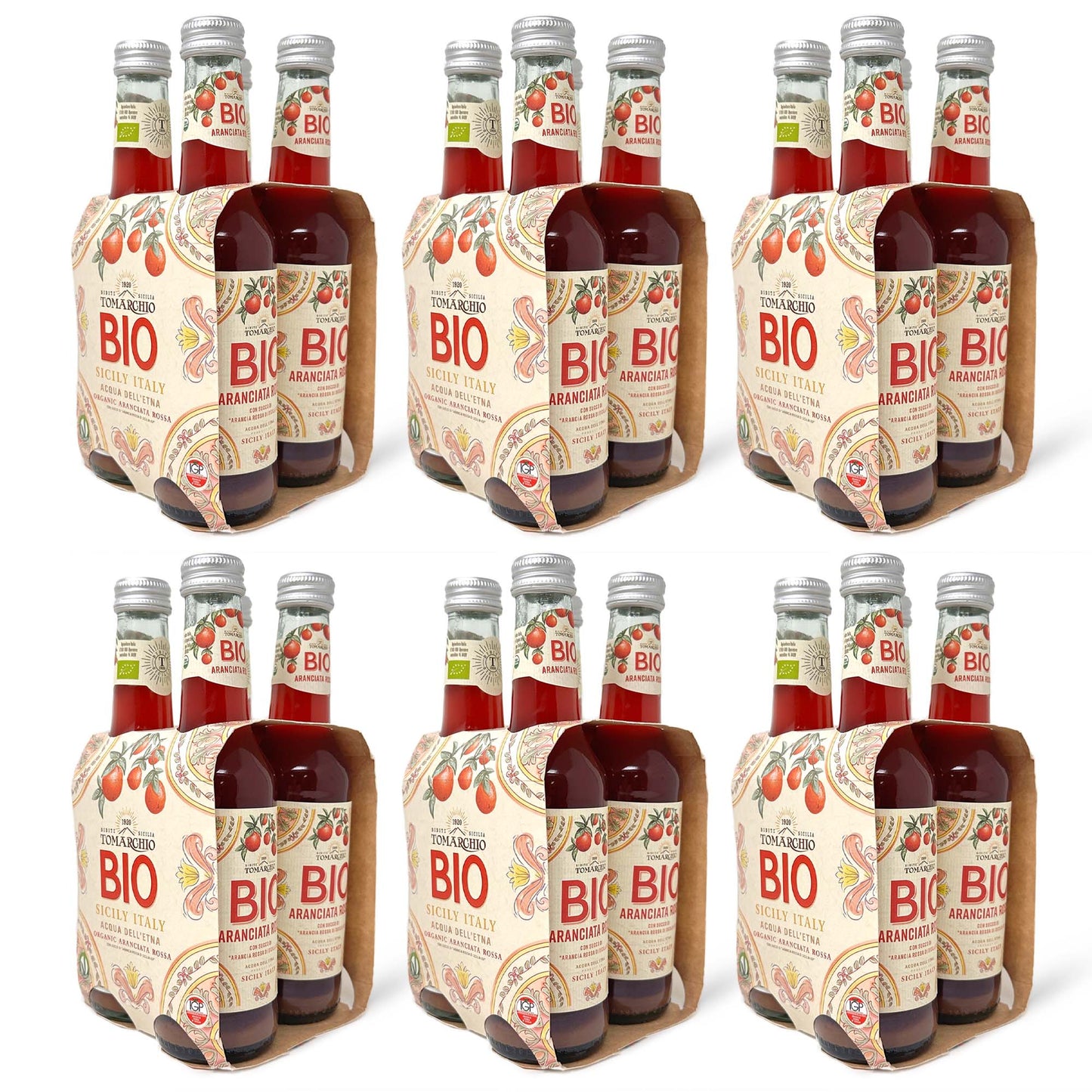 Tomarchio Organic Sicilian Blood Orange Soda, 4 x 9.3 Fl Oz (275ml) – Italian Sparkling Fruit Juice Drink